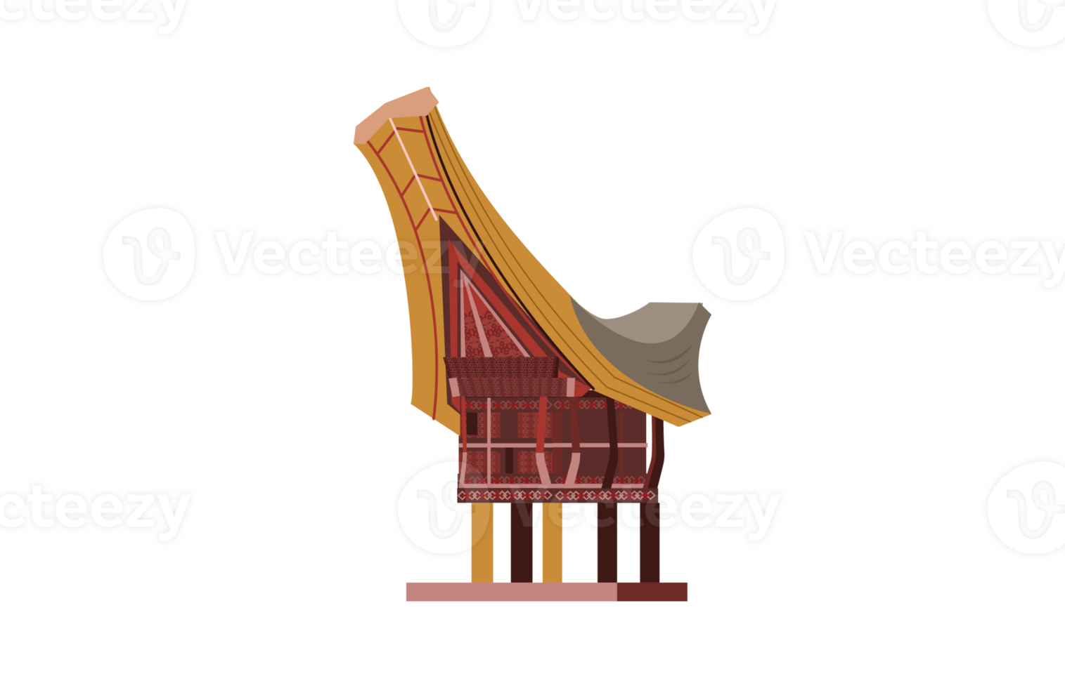 A cartoonish building with a large roof png