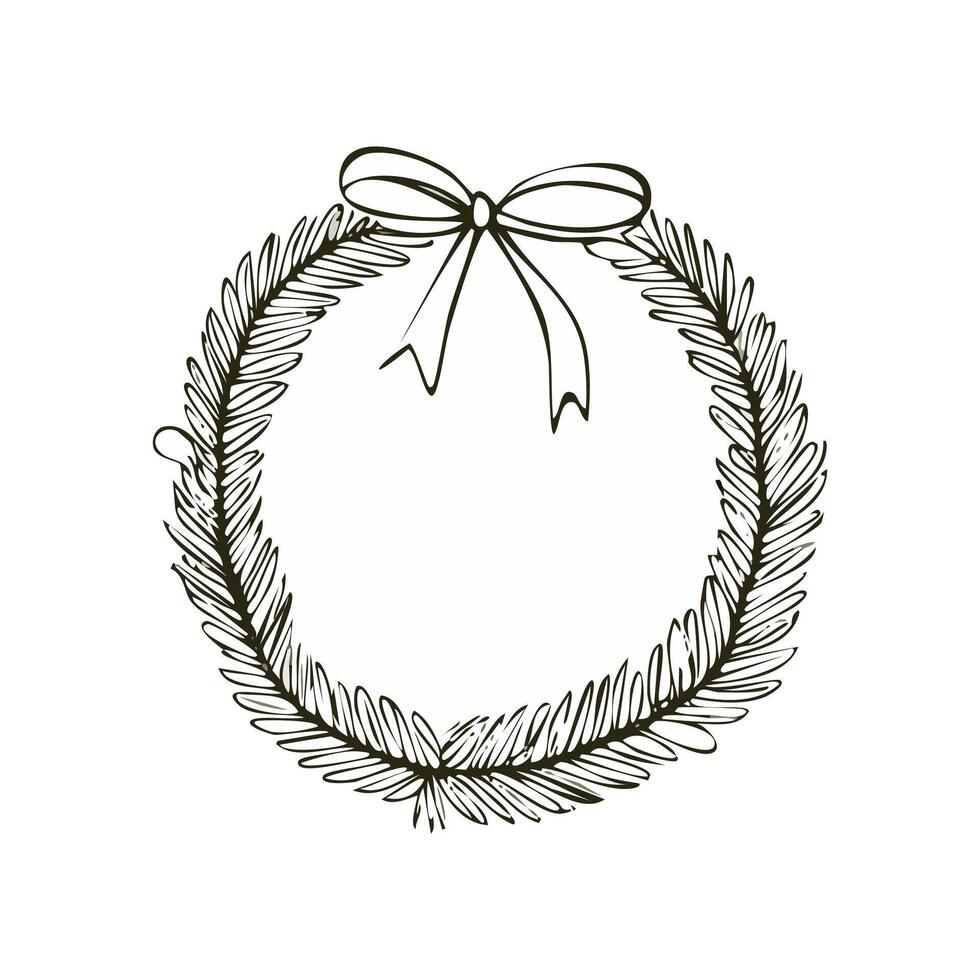 Christmas Wreath Celebration Decoration Winter Event Festival of X-Mas vector