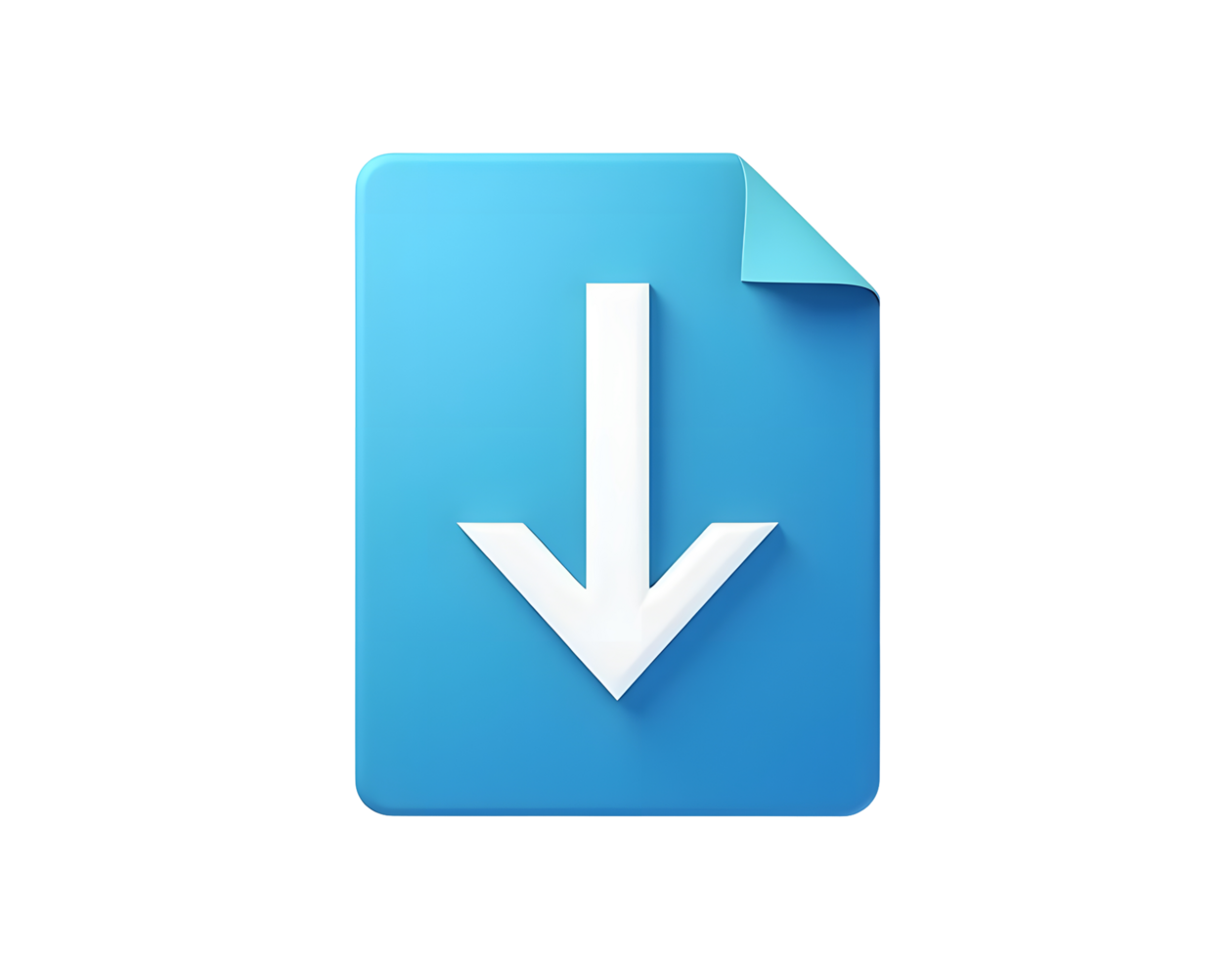 Download Icon A Sleek, Modern Blue Document with a White Download Arrow png