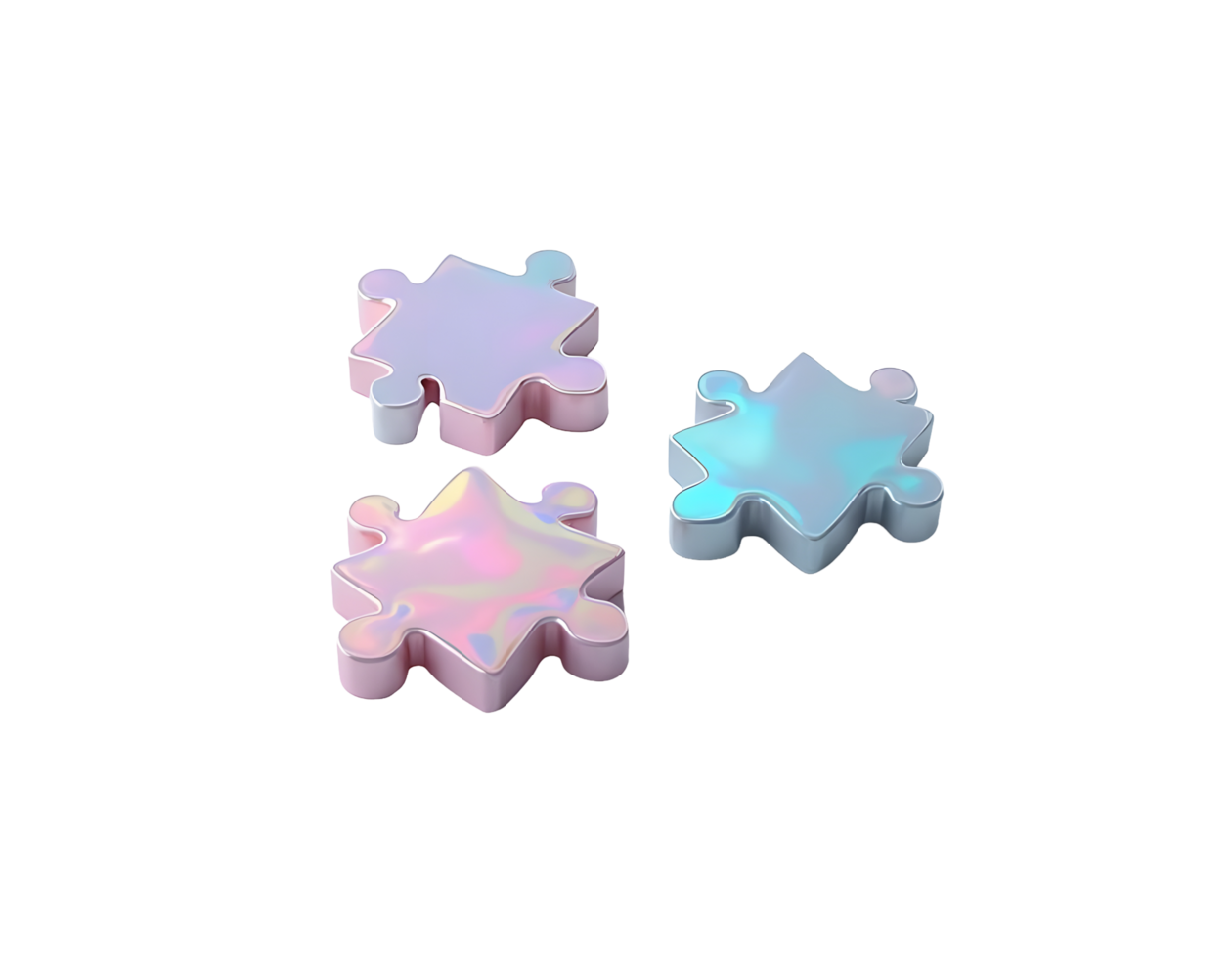 Iridescent Puzzle Pieces A Symbol of Connection and Collaboration png