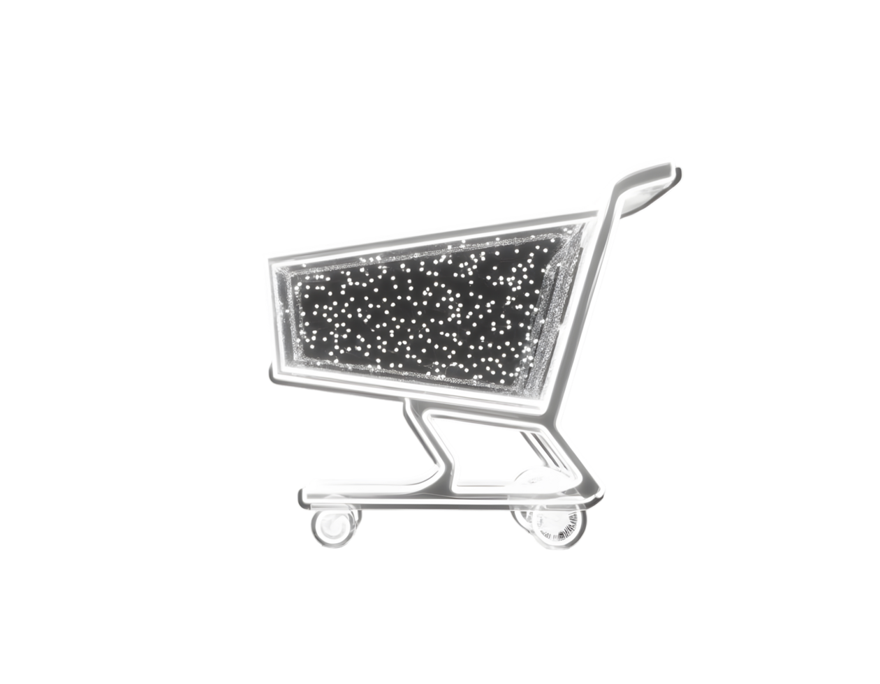 Shopping Cart Icon Digital Art of a Glowing Shopping Cart png