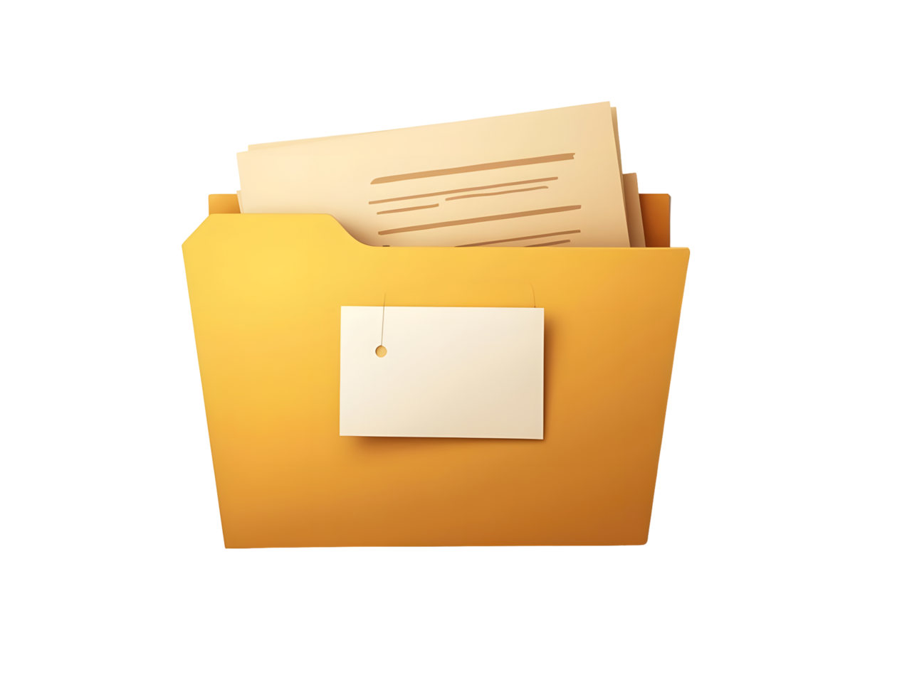 digitale file cartella icona un' realistico giallo cartella con documenti e un' Nota png