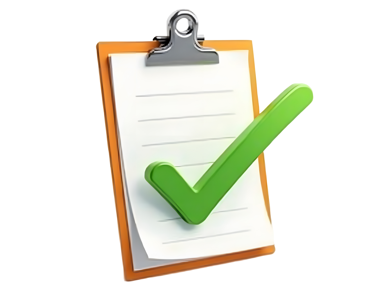 Checklist Completed A 3D Render of a Clipboard with a Green Checkmark, Symbolizing Task Completion and Success png