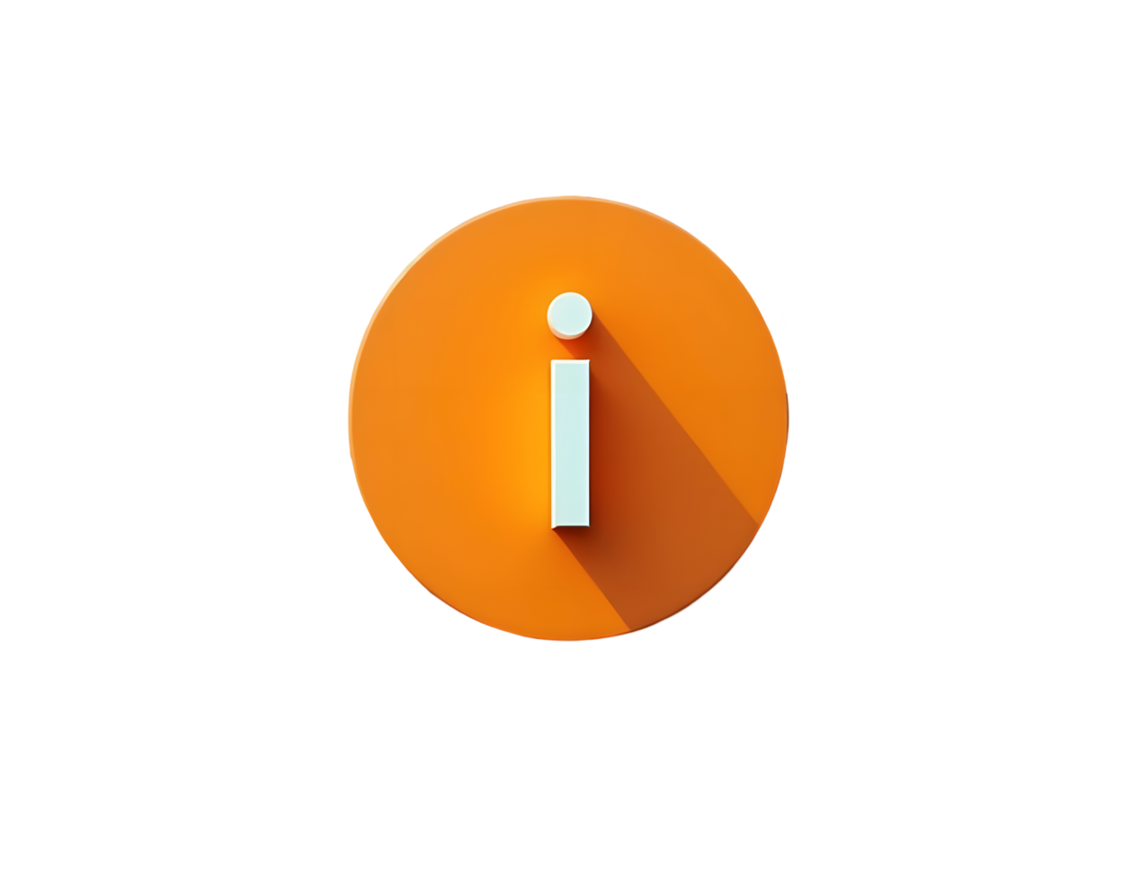 Orange Circle Information Icon 3D Render of an Info Symbol png