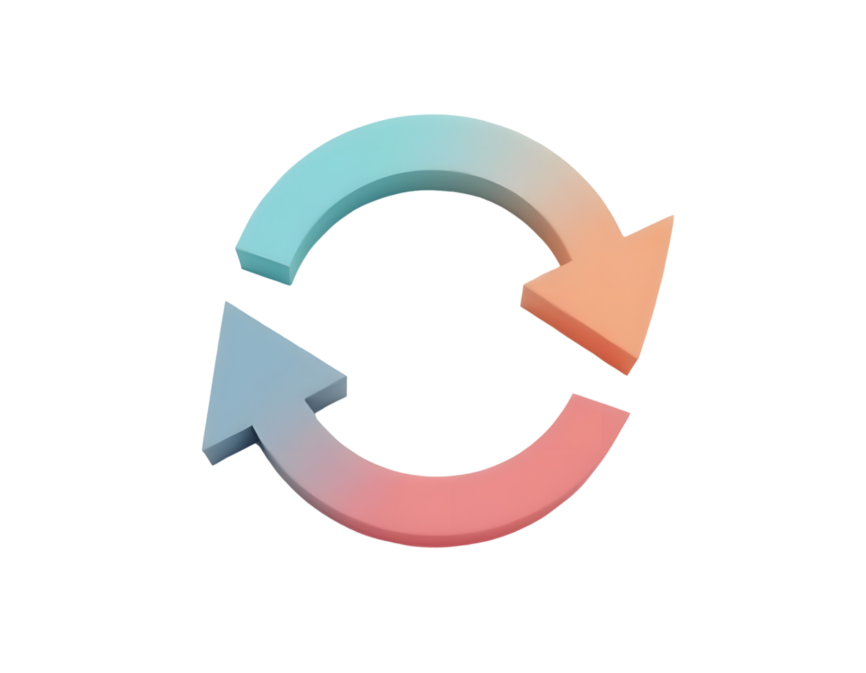 Circular Arrows A 3D Render of Intertwined Rotating Arrows png