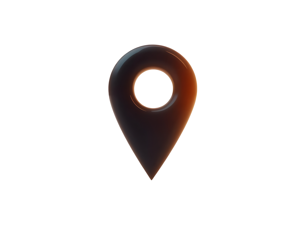 Glowing Location Pointer A 3D Render of a Dark Brown Map Marker png
