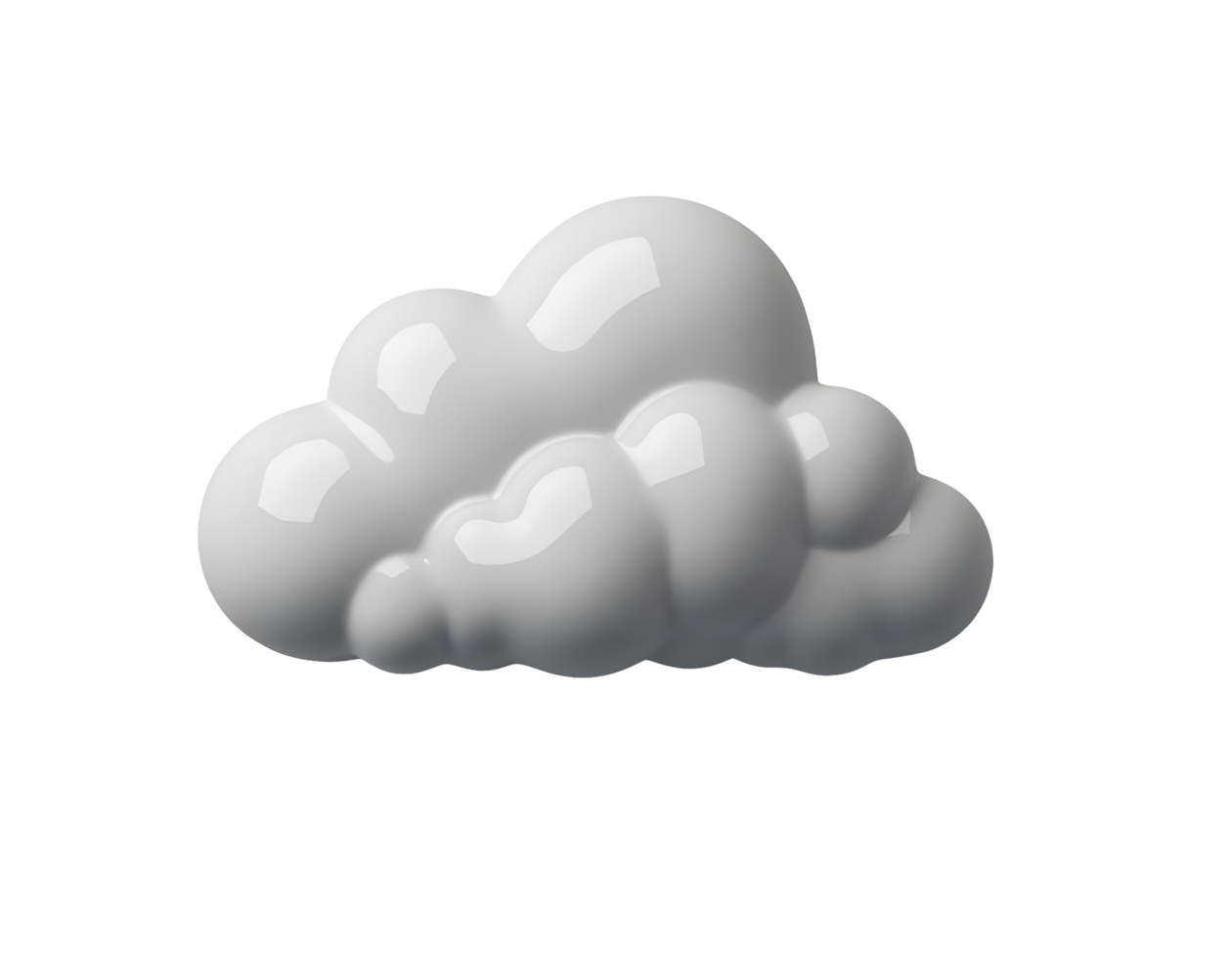 White Glossy Cloud 3D Render A Minimalist Digital Art Piece png