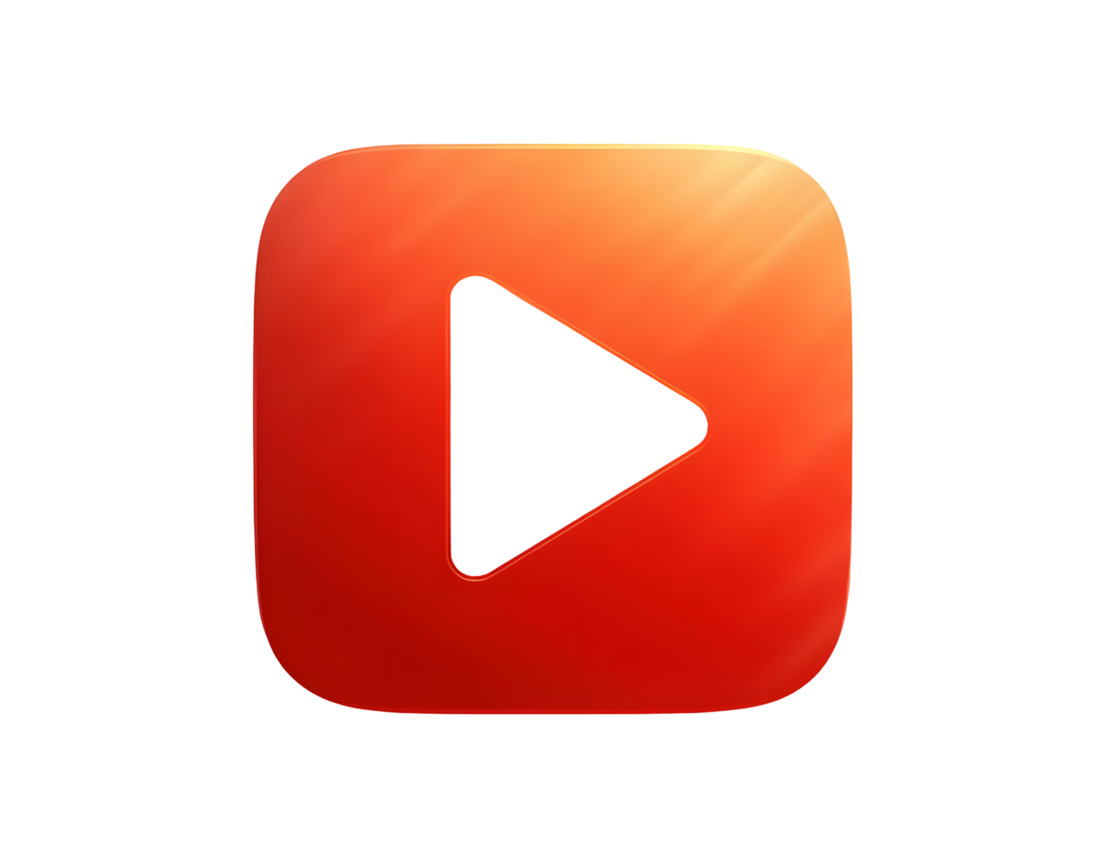 Play Button Icon Red Glossy Square Media Player png