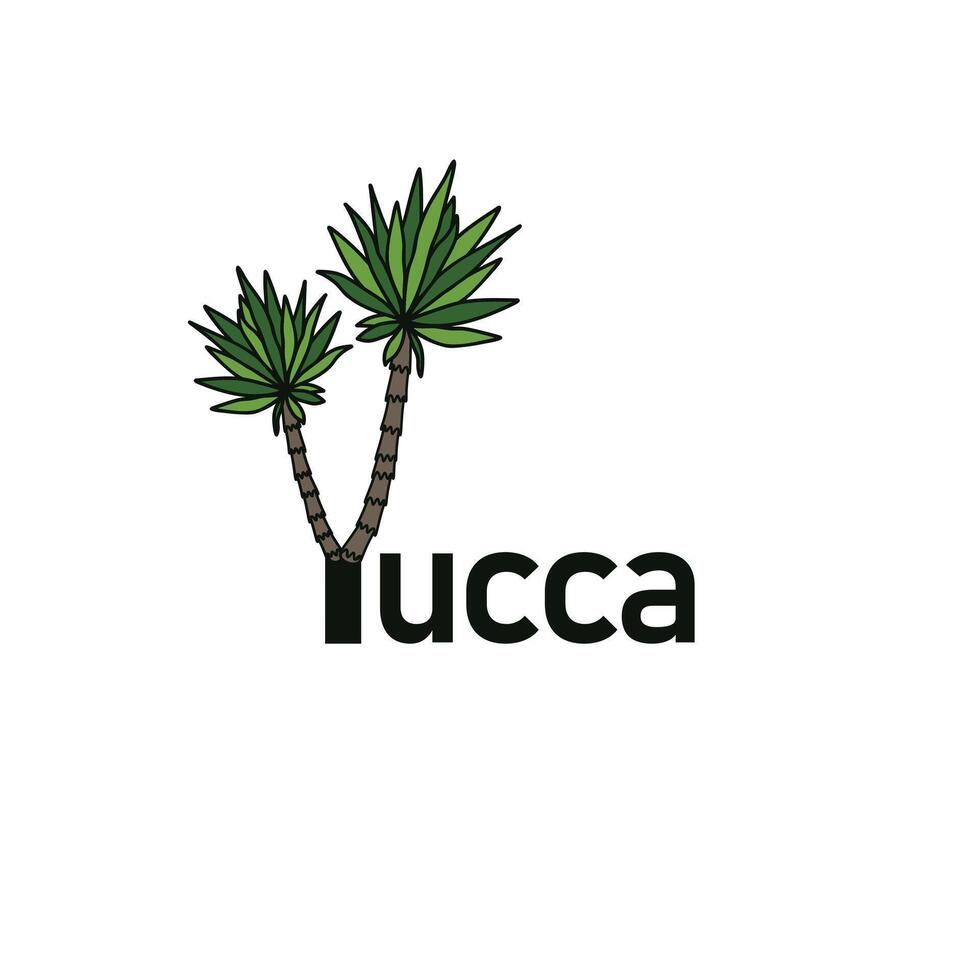 green yucca plants vector