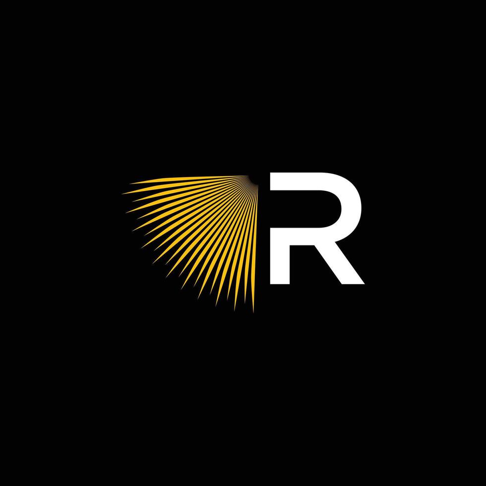 R with yellow lines radiating vector