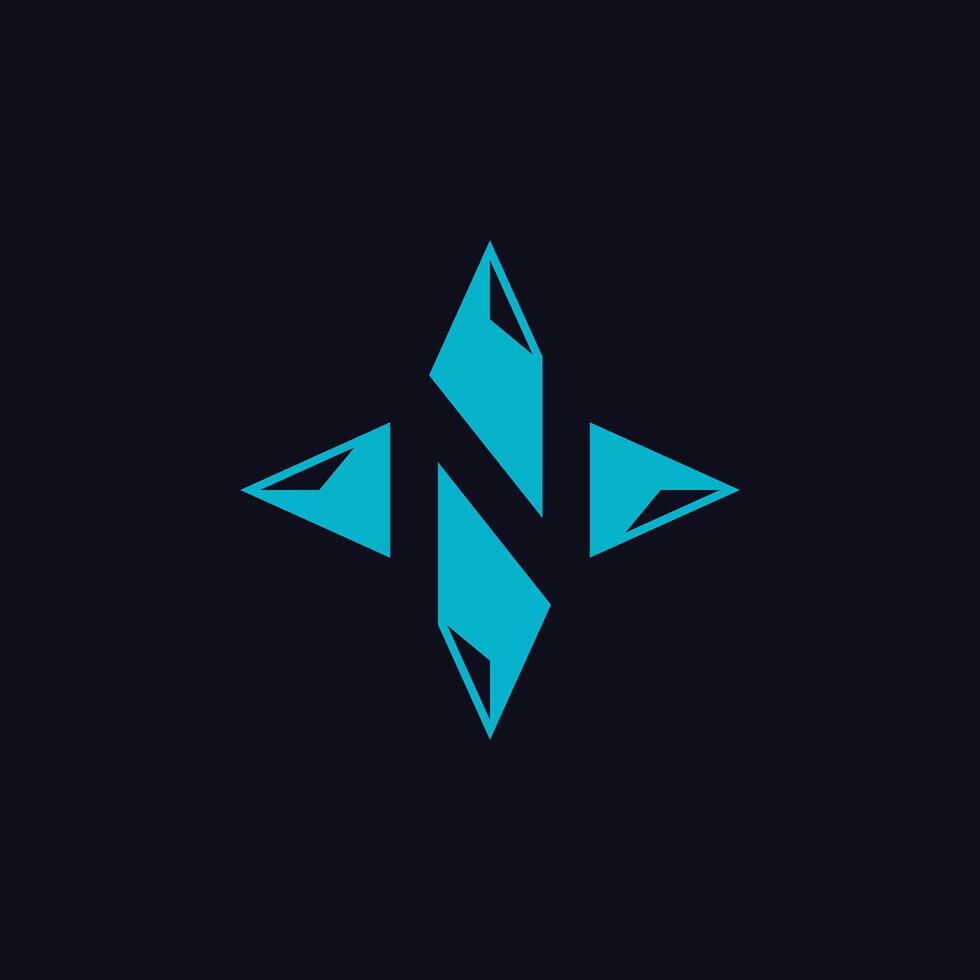 geometric compass rose vector