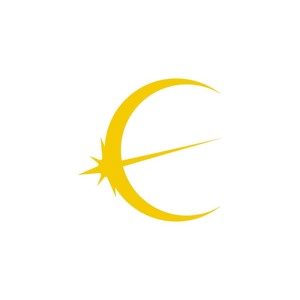 yellow crescent moon vector