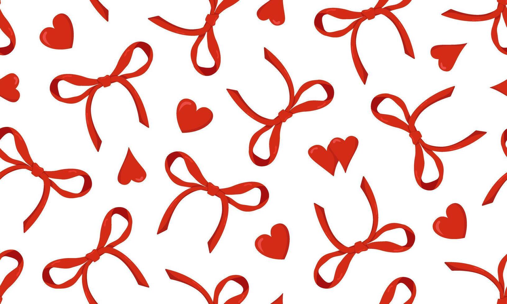 seamless pattern of bows and hearts. Image for wallpaper, packaging and banner for Valentine's Day. vector