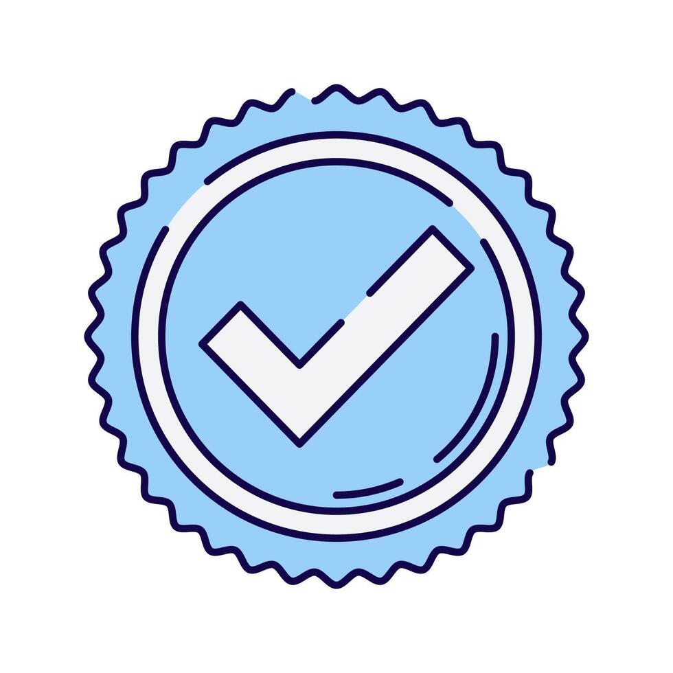 Approval Badge, A checkmark inside a circular badge, symbolizing financial approval or verification. vector