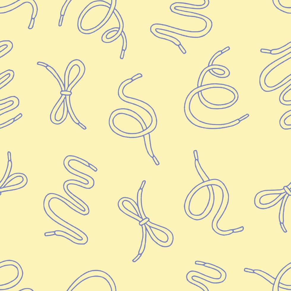 Outline Bunch of Shoelaces Seamless Pattern illustration Design vector