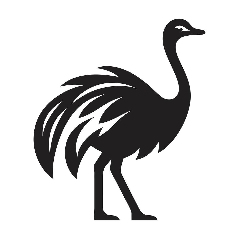 Emu bird icon isolated on white background vector