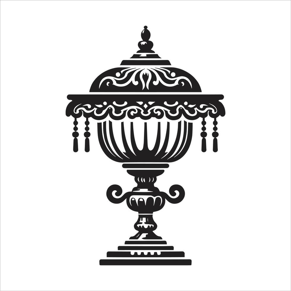 An ornate urn with a decorative design on top vector
