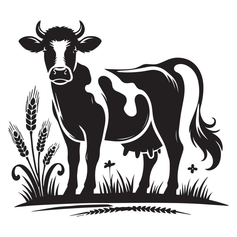 Minimalist Cow Silhouette Clean and Versatile vector