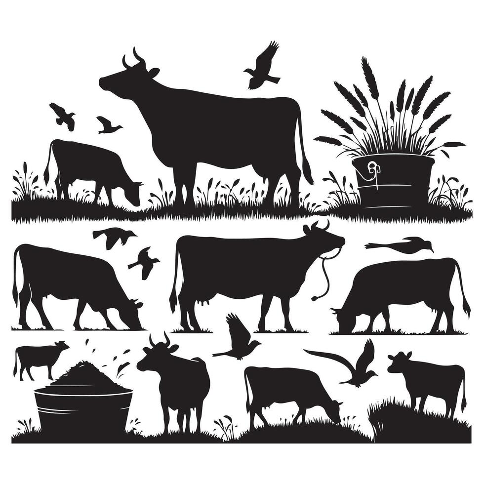 Bold Cow Silhouette Clean and Unique Design vector