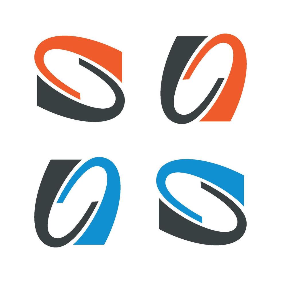 S and N Letter Swoosh Logo Template Illustration Design. EPS 10. vector