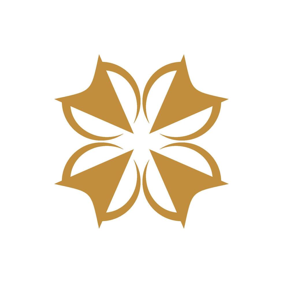 Gold Flower Ornamental Logo Template Illustration Design. EPS 10. vector