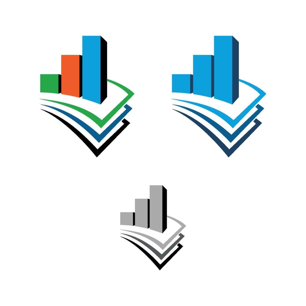 Set Stock Exchange and Paper Logo Template Illustration Design. EPS 10. vector