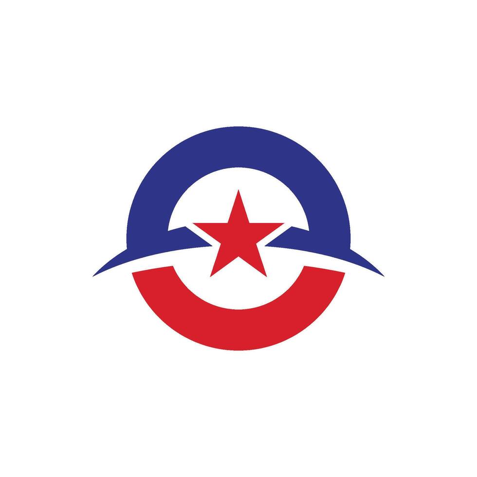 Red Star and Circle Shield Logo Template Illustration Design. EPS 10. vector