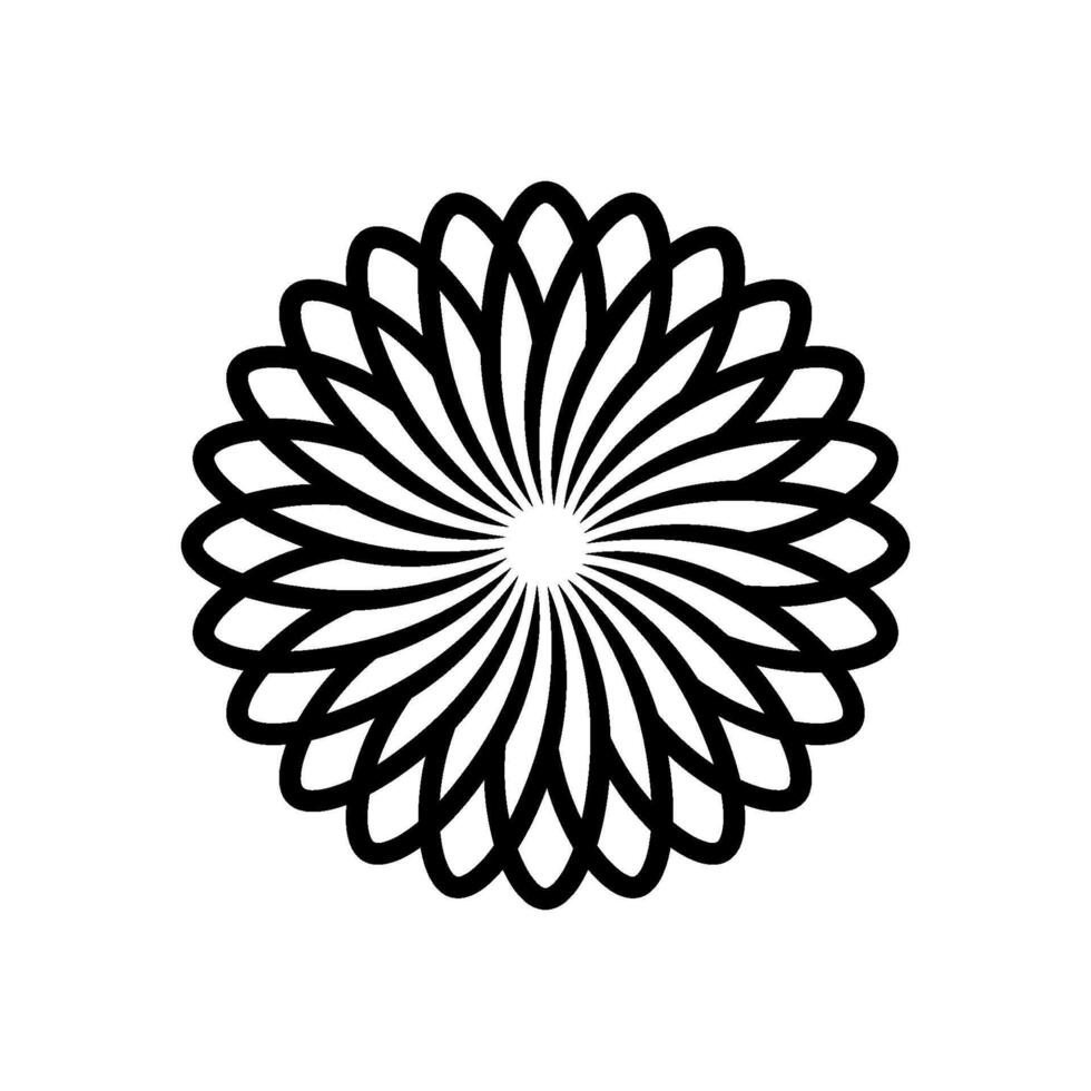 Black Circle Flower Pattern Ornament Logo Template Illustration Design. EPS 10. vector