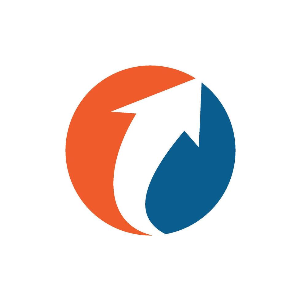 Circle with Negative Space Arrow Logo Template Illustration Design. EPS 10. vector