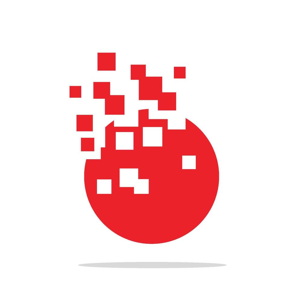 Red Circle Pixel Spread Logo Template Illustration Design. EPS 10. vector