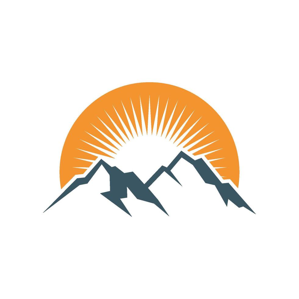 Sun and mountain logo template Illustration Design. EPS 10. vector