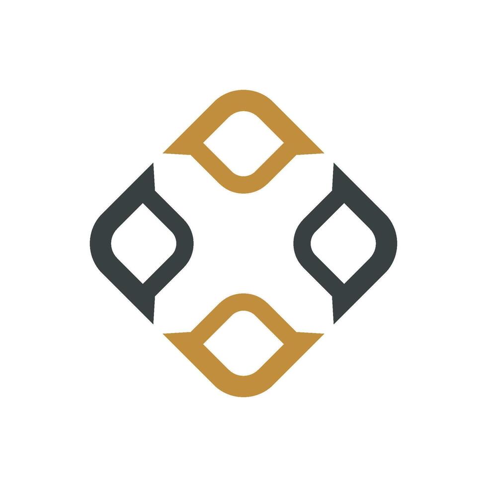 Gold and Black Diamond Square Pattern Logo Template Illustration Design. EPS 10. vector