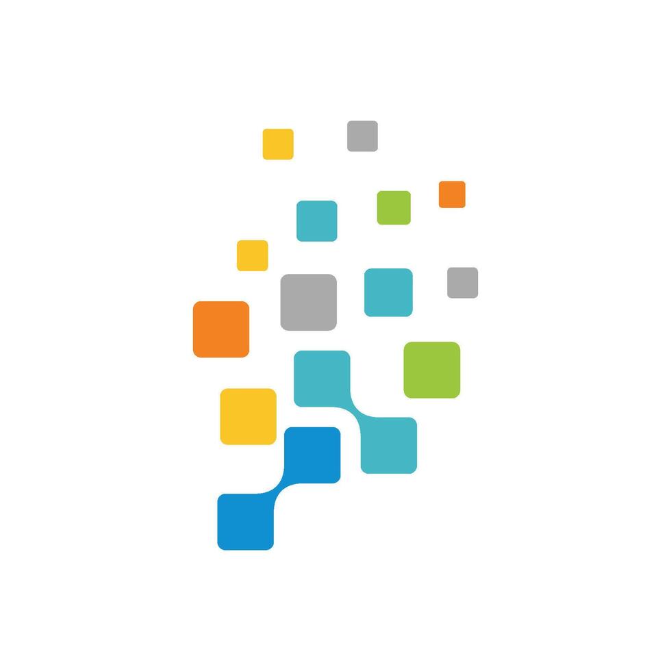 Abstract Shape Square Spread Pixel Logo Template Illustration Design. EPS 10. vector