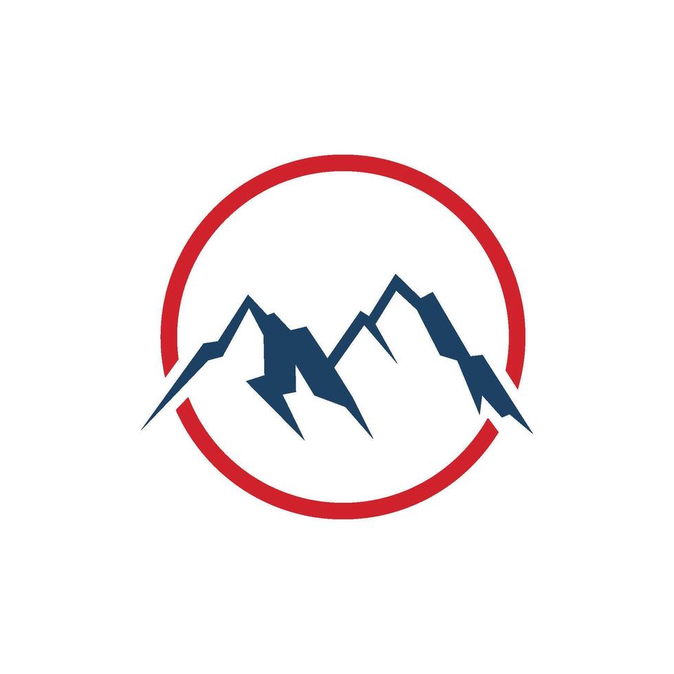 Simple Mountain circle logo template Illustration Design. EPS 10. vector