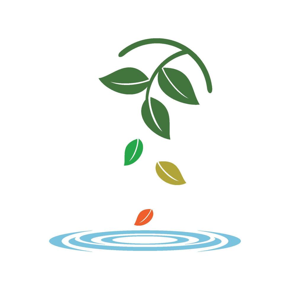 Green Leaves and Water Logo Template Illustration Design. EPS 10. vector