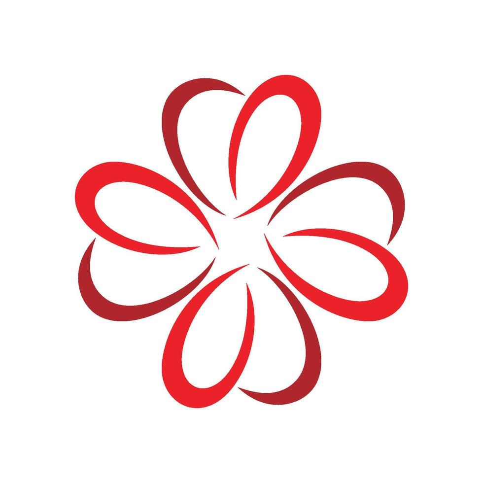Ornamental Abstract Red Flower Pattern Logo Template Illustration Design. EPS 10. vector