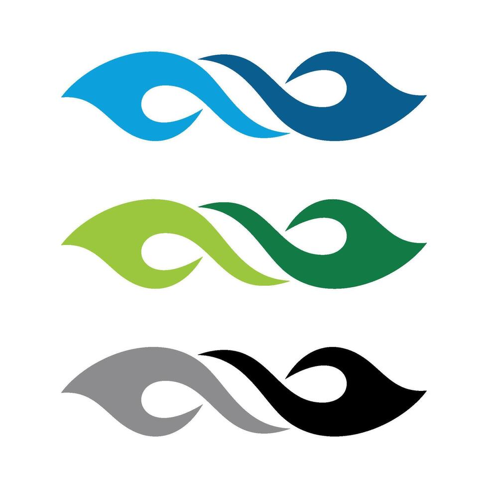 Set Decorative Infinity Wave Logo Template Illustration Design vector
