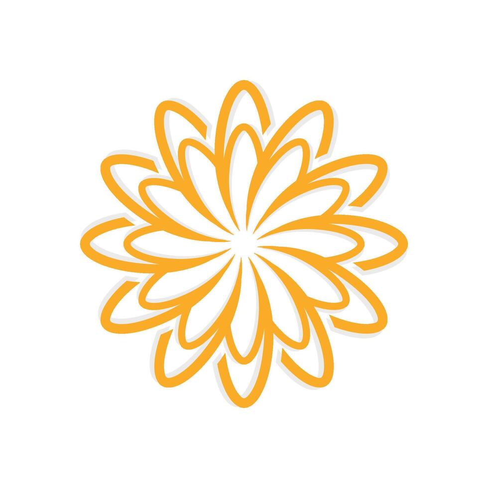 Decorative Gold Flower Pattern Ornament Logo Template Illustration Design. EPS 10. vector