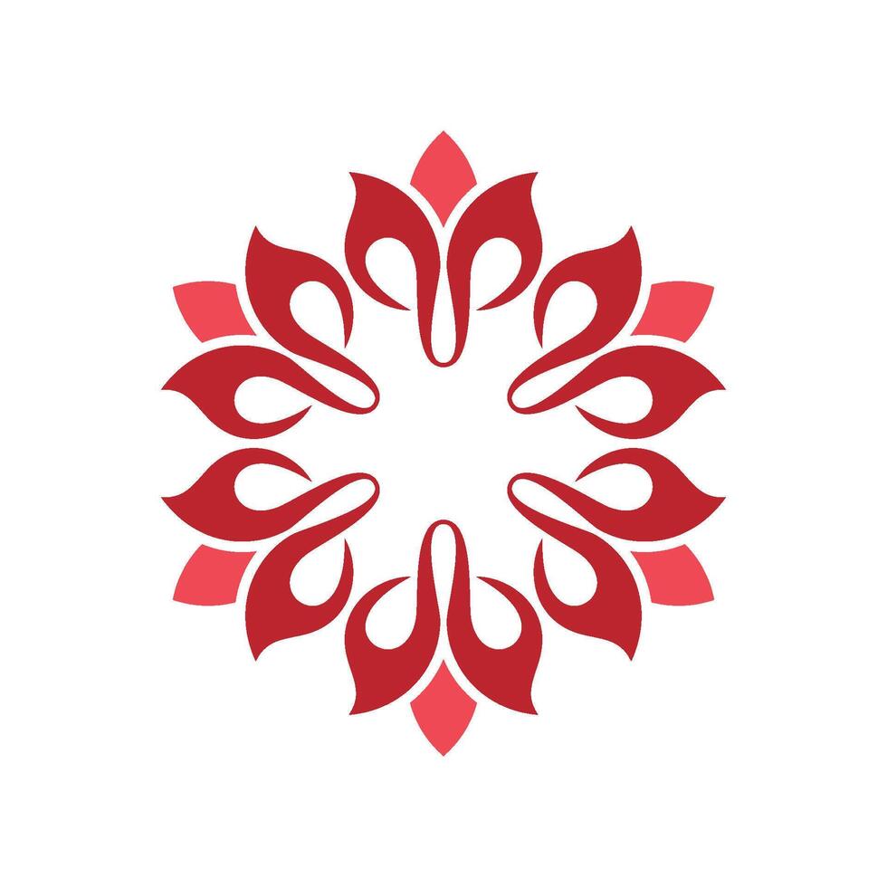 Red Petals Ornamental Blossom Flower Logo Template Illustration Design. EPS 10. vector