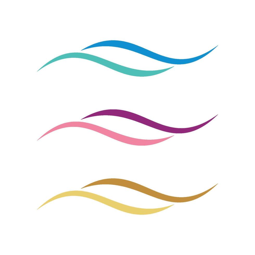 Set Ornamental Wave Logo Template Illustration Design. EPS 10. vector