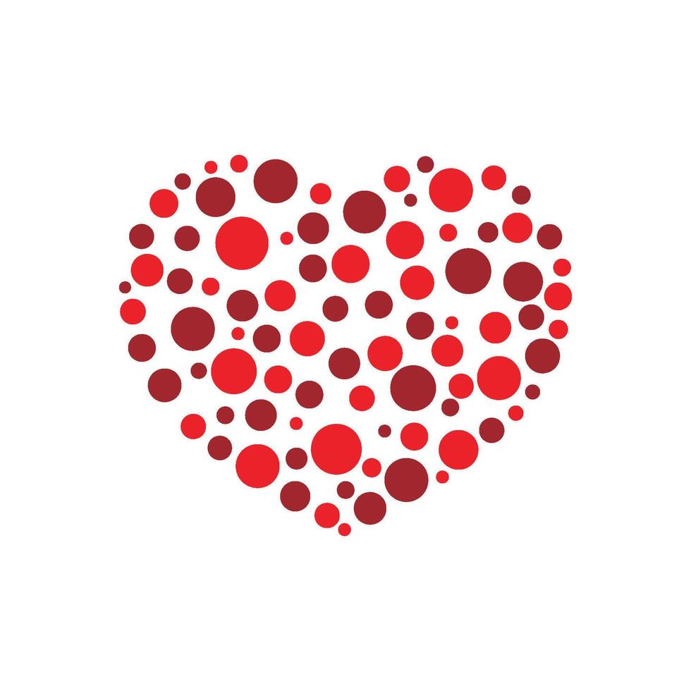 Red Dots Heart Shape Logo Template Illustration Design. EPS 10. vector