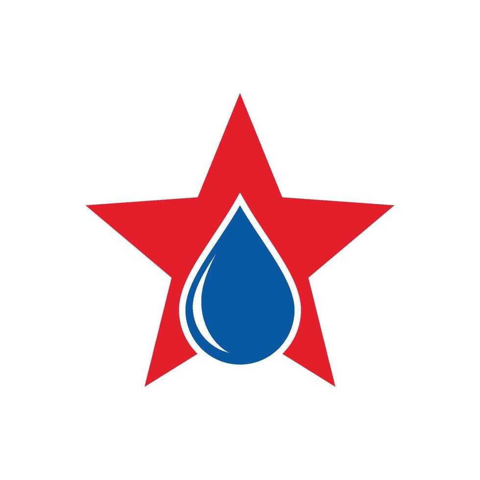 Drop Water and Star Logo Template Illustration Design. EPS 10. vector