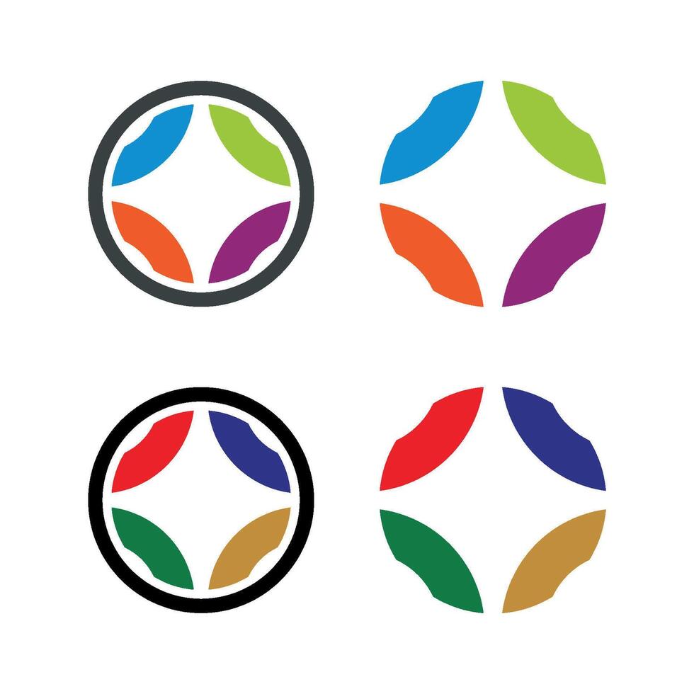 Set Circle Abstract Ornamental Colorful Logo Template Illustration Design. EPS 10. vector