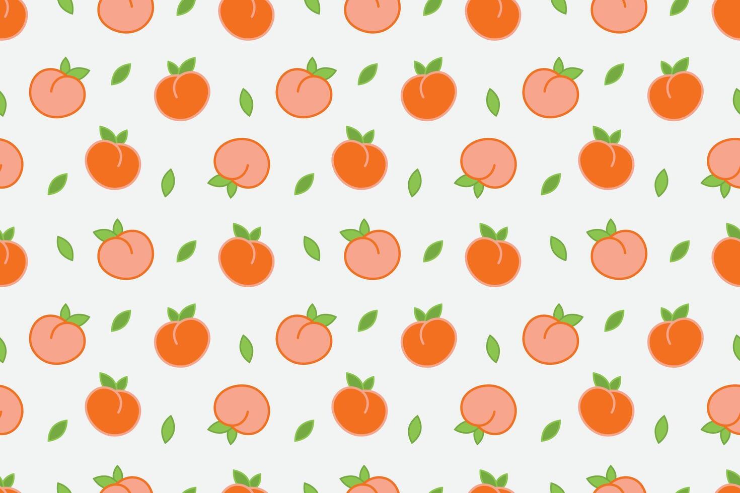 Cute peach fruit abstract design seamless repeat pattern vector