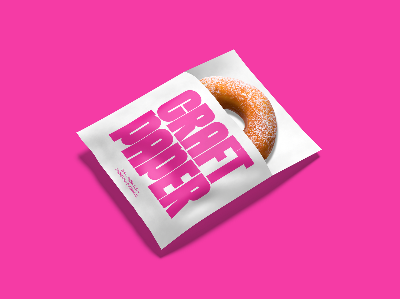 Donut Paper Bag Mockup psd