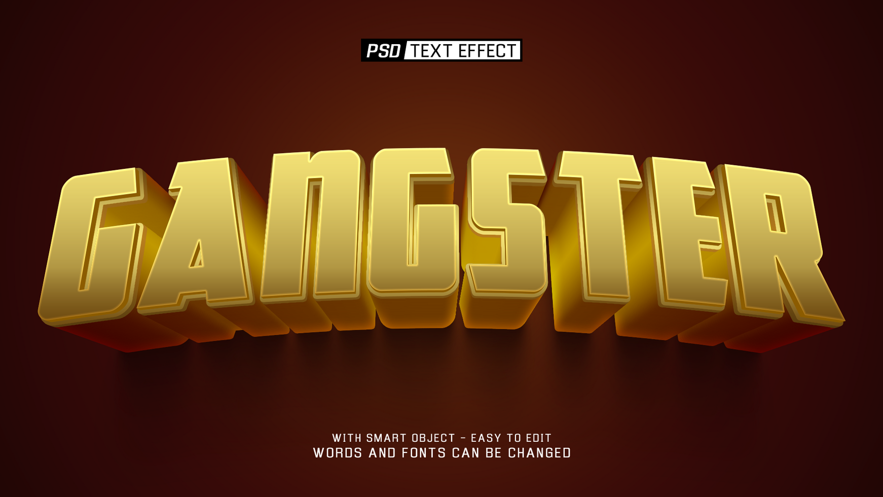 gangster 3d text effect psd