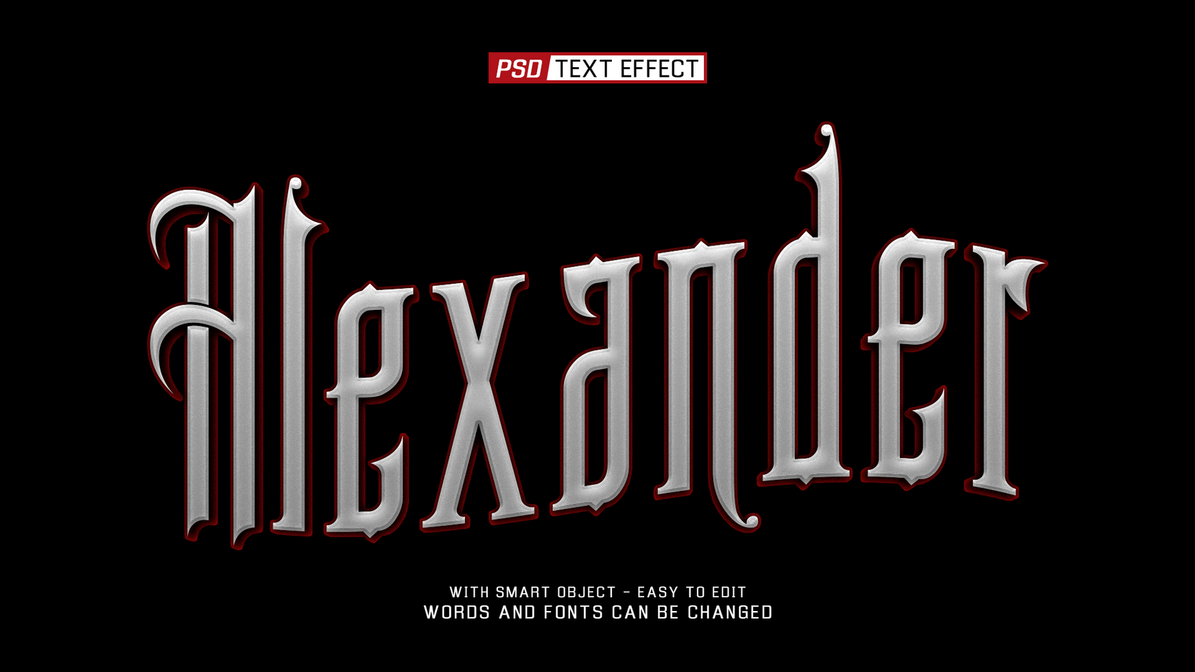 alexander 3d text effect psd