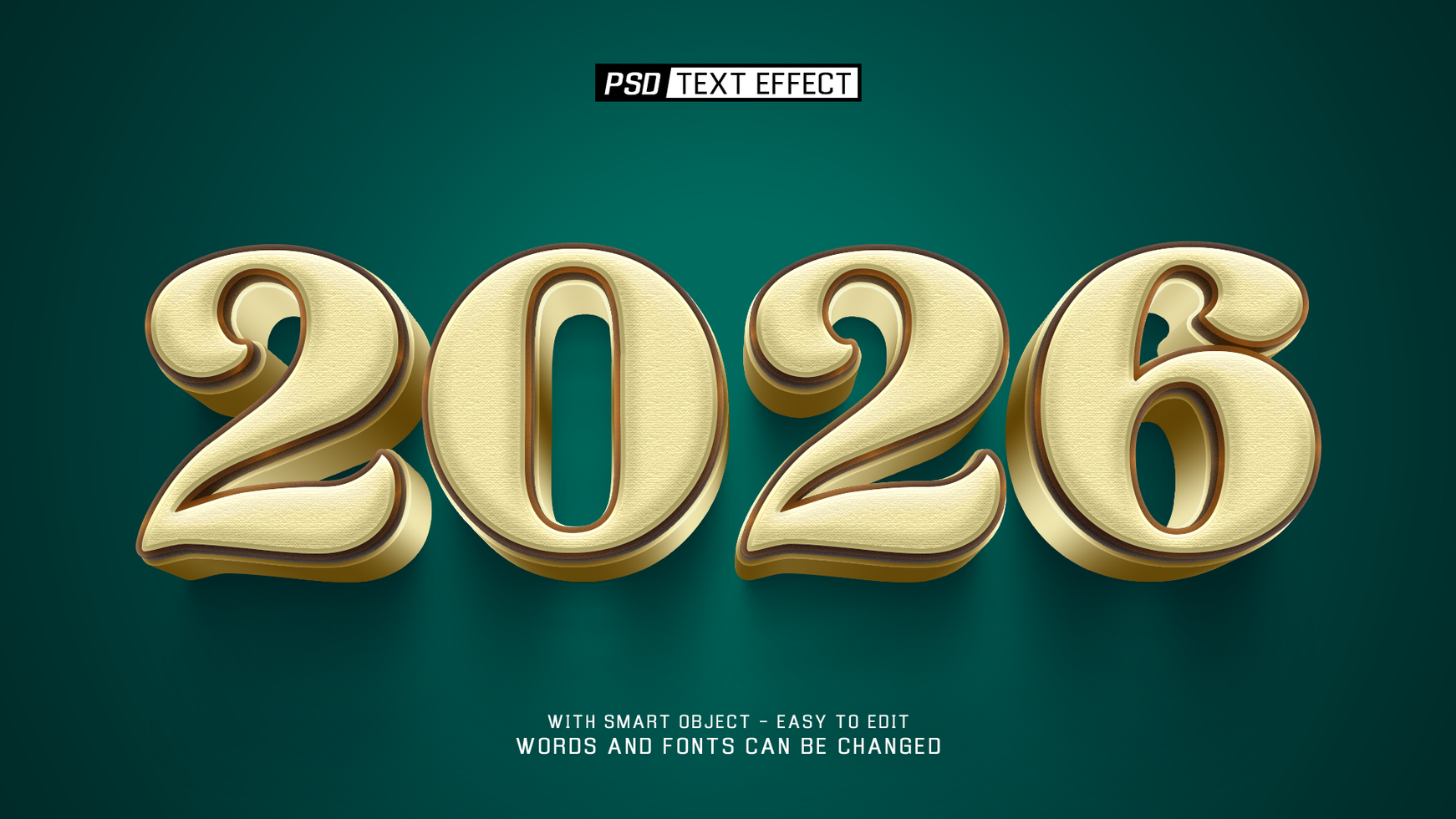 new year 3d text effect psd