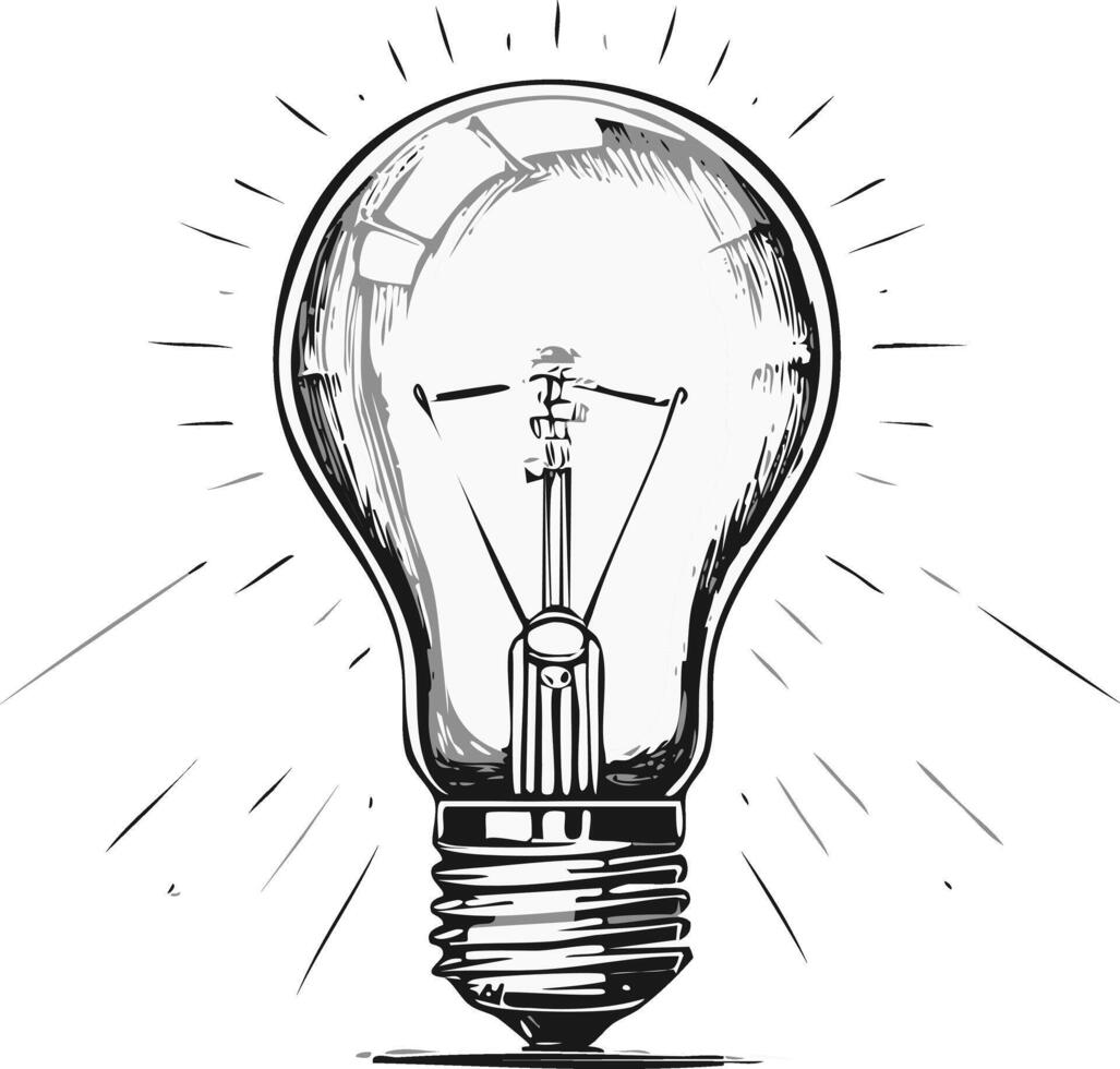 Light Bulb Lamp Idea Innovation Household Item Furniture Decoration Appliance Interior vector