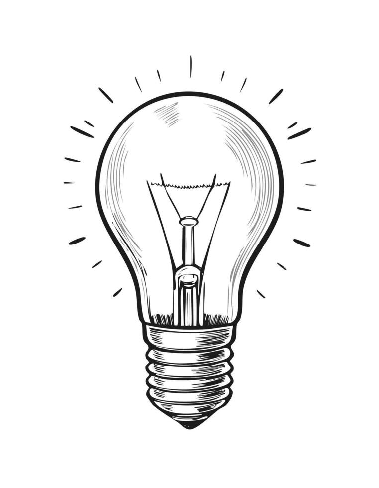 Light Bulb Lamp Innovation Item Furniture Appliance Interior Decor vector